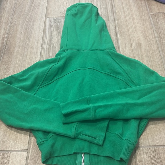 RARE Lululemon scuba full zip cropped hoodie RACEWAY GREEN Sz 2 - Picture 9 of 9